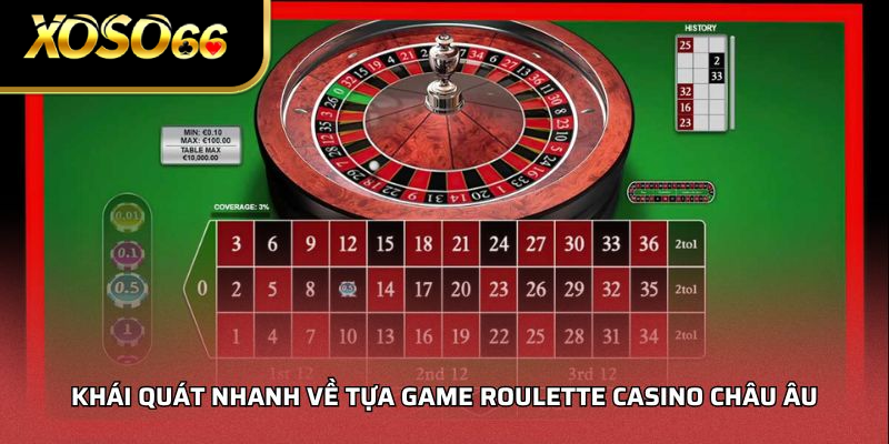 Khái quát nhanh về tựa game roulette casino châu âu
